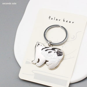 Polar bear enamel Keychain | Seconds Sale  Keychain |  Polar Bear Charm |   Bag charm | Bag accessories