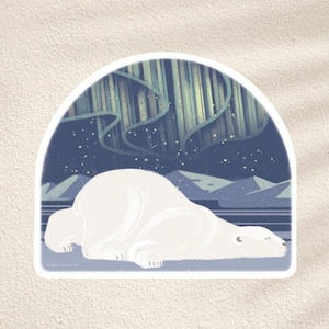 Polar Bear Sticker/ Bear Sticker /Set of 3 Polar Bear Vinyl Stickers/ Waterproof, Weatherproof, Durable Sticker/ transparent, clear