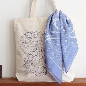 Eisbär Bio-Baumwolle Tragetasche + Lavendel Bandana Schal im Set