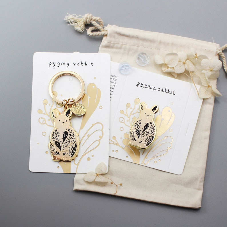 Bunny Rabbit Enamel Keychain, Gold-plated Bunny Bag Charm - Etsy