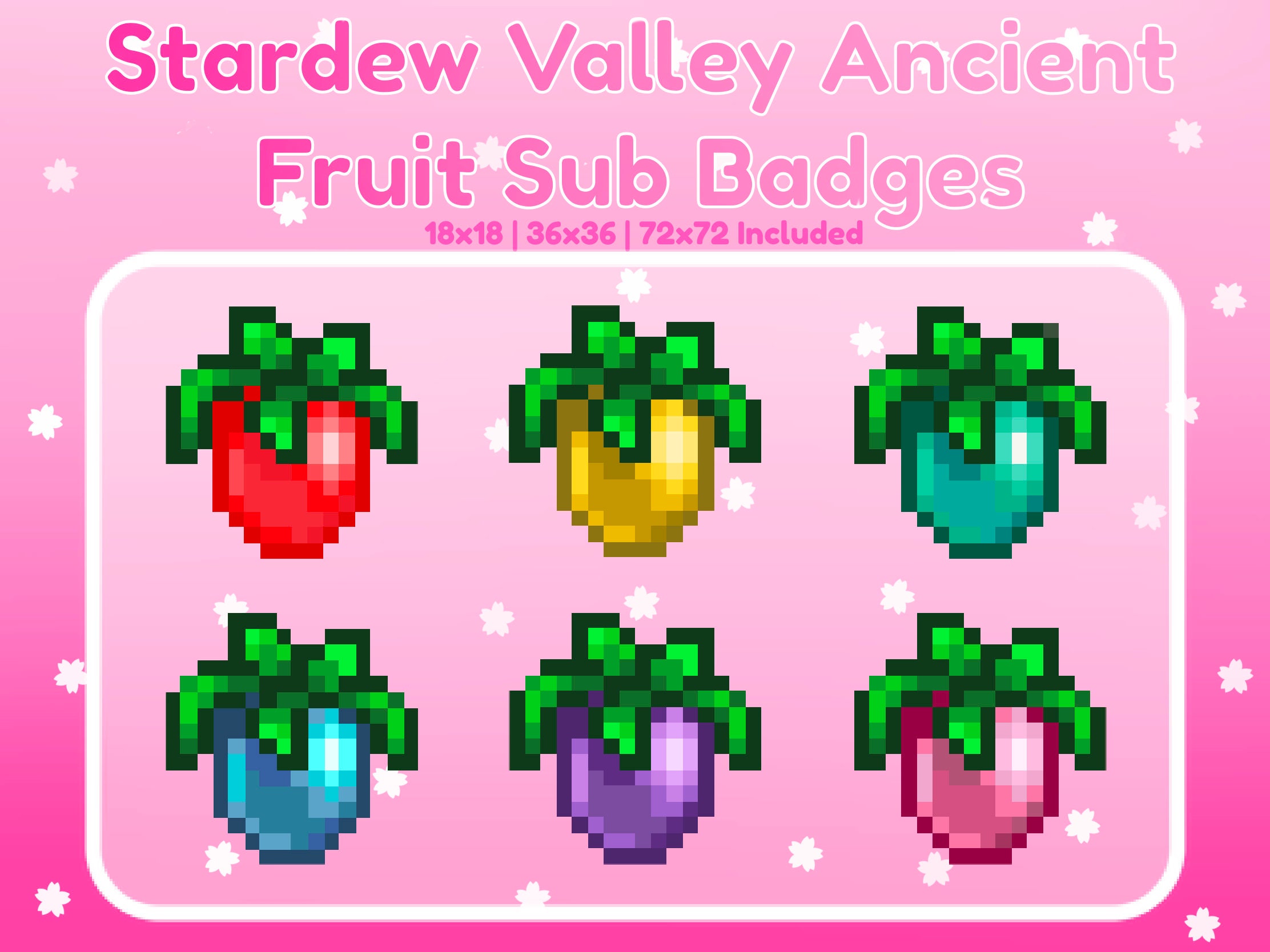 Stardew Valley Ancient Fruit Twitch Sub Badges 18x18, 36x36, 72x72 Etsy