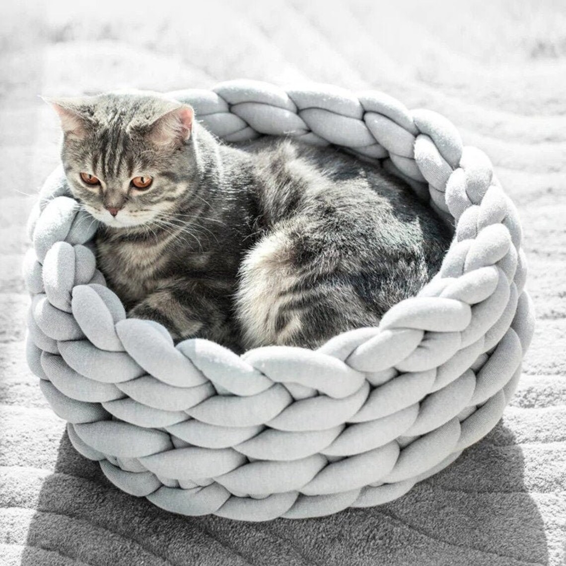 WOVEN CAT BED stricken Katzenbett Katzenhaus Katzenmöbel Etsy
