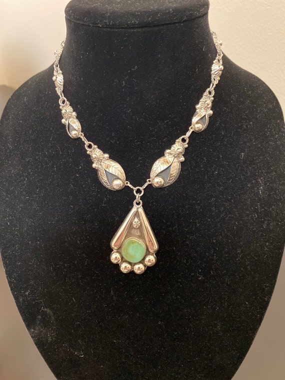 Silver and natural stone necklace