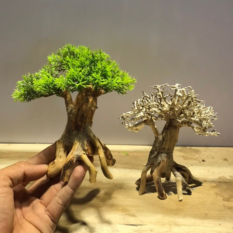 Fake Bonsai Driftwood Aquarium Tree Aquascape Real Driftwood Etsy