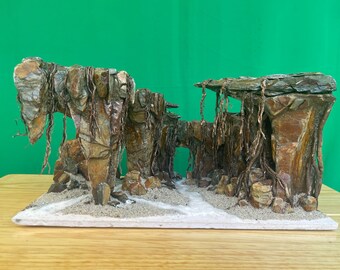 Aquascape driftwood and rock aquarium hardscape plan for fish tank decorations