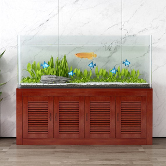 Fish Tank Stand Solid Wood Aquarium Accessories Wooden Cabinet