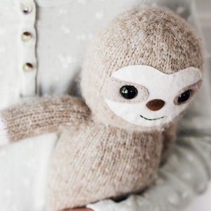 Sloth Toy PDF Knitting Pattern - Knitted Pattern, Easy to Follow, Seamless, Knit in the Round, Downloadable, Children’s Toy