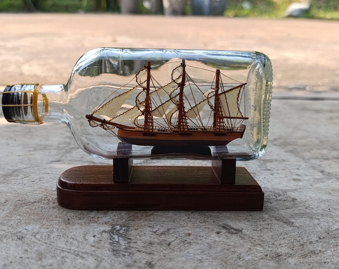 Batavia Ship in a Bottle: Miniature Pirate Ship, Unique Indonesian Craft