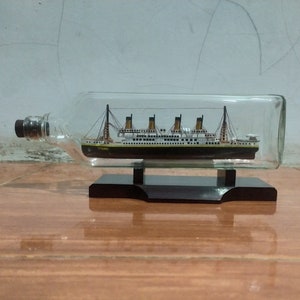 Miniature Titanic or Britanic in a bottle gift for grandfather, father, boyfriend, ship in a bottle gift