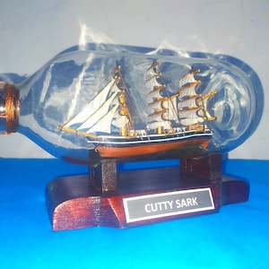 Cutty Sark Ship in a bottle, Miniature pirates ship gift for father&#39;s day, gift for husband, gift for boyfriend, gift for birthday