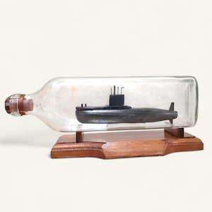 Miniature Submarine in a Bottle: Unique Handmade Indonesian Craft