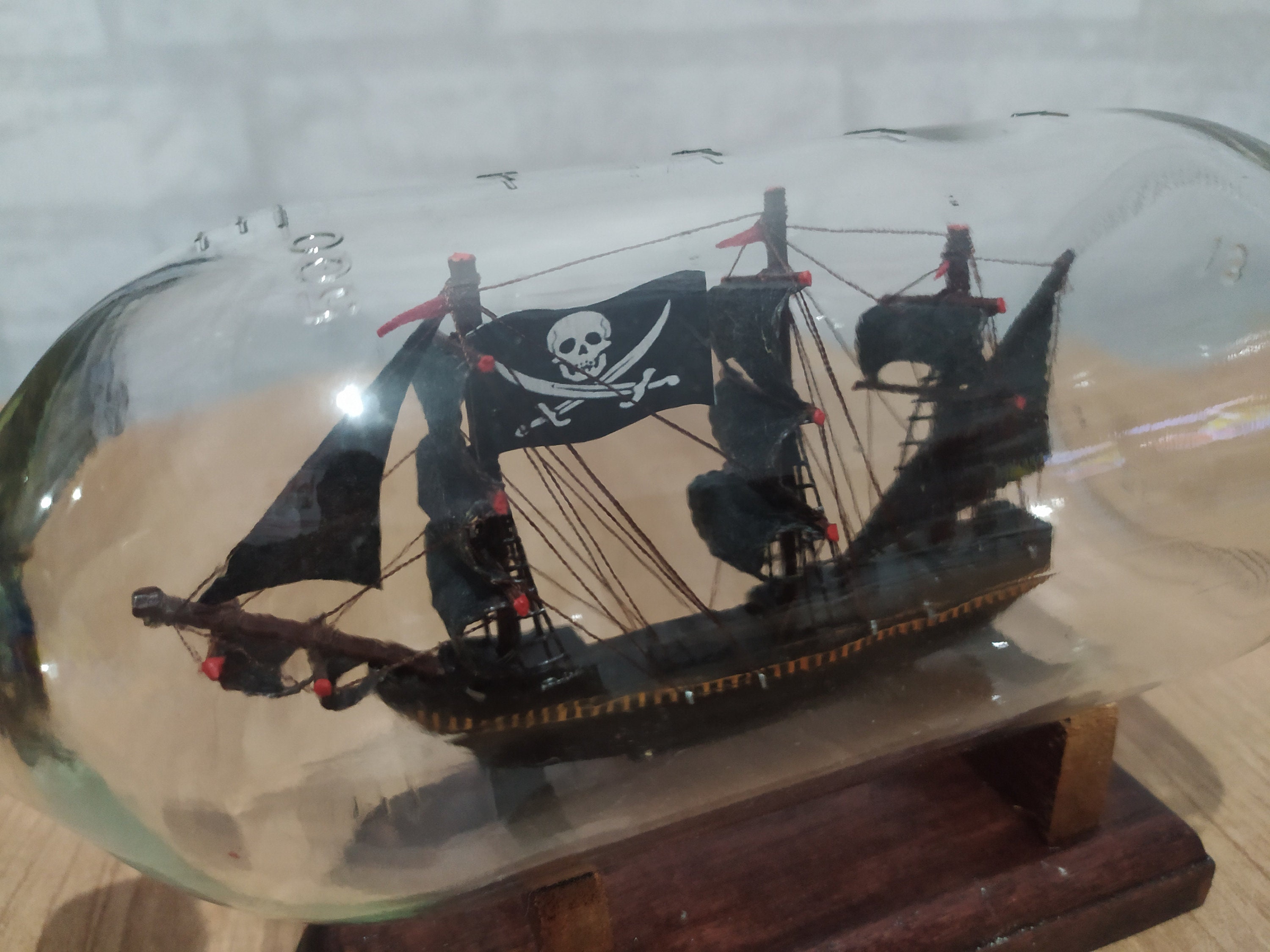 Barco pirata en una botella barco perla negra en miniatura en - Etsy México