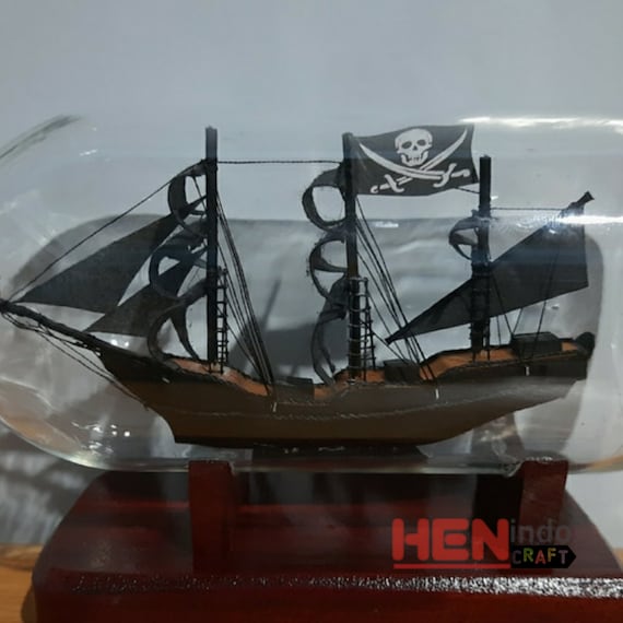 Barco perla negra en una botella barco pirata en miniatura - Etsy México