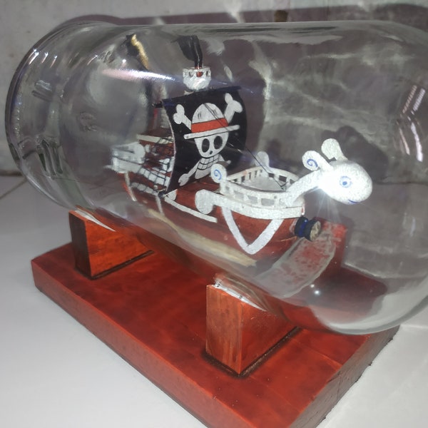 Handmade Going Merry Ship in a bottle, Miniature pirates ship, anime pirates ship