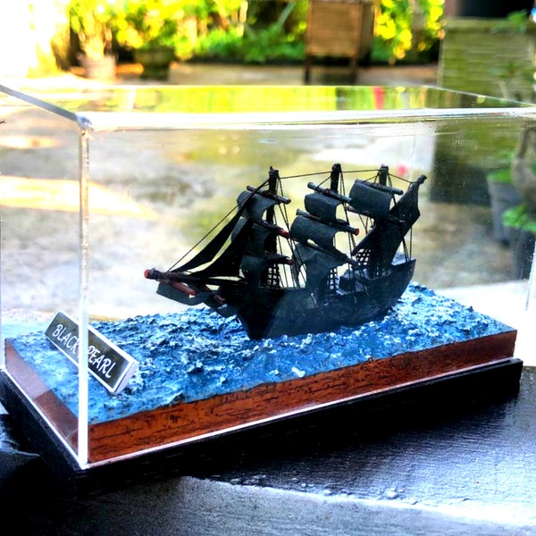 Tableau de bord de voiture diorama Black Pearl Ship, bateau de pirates miniatures