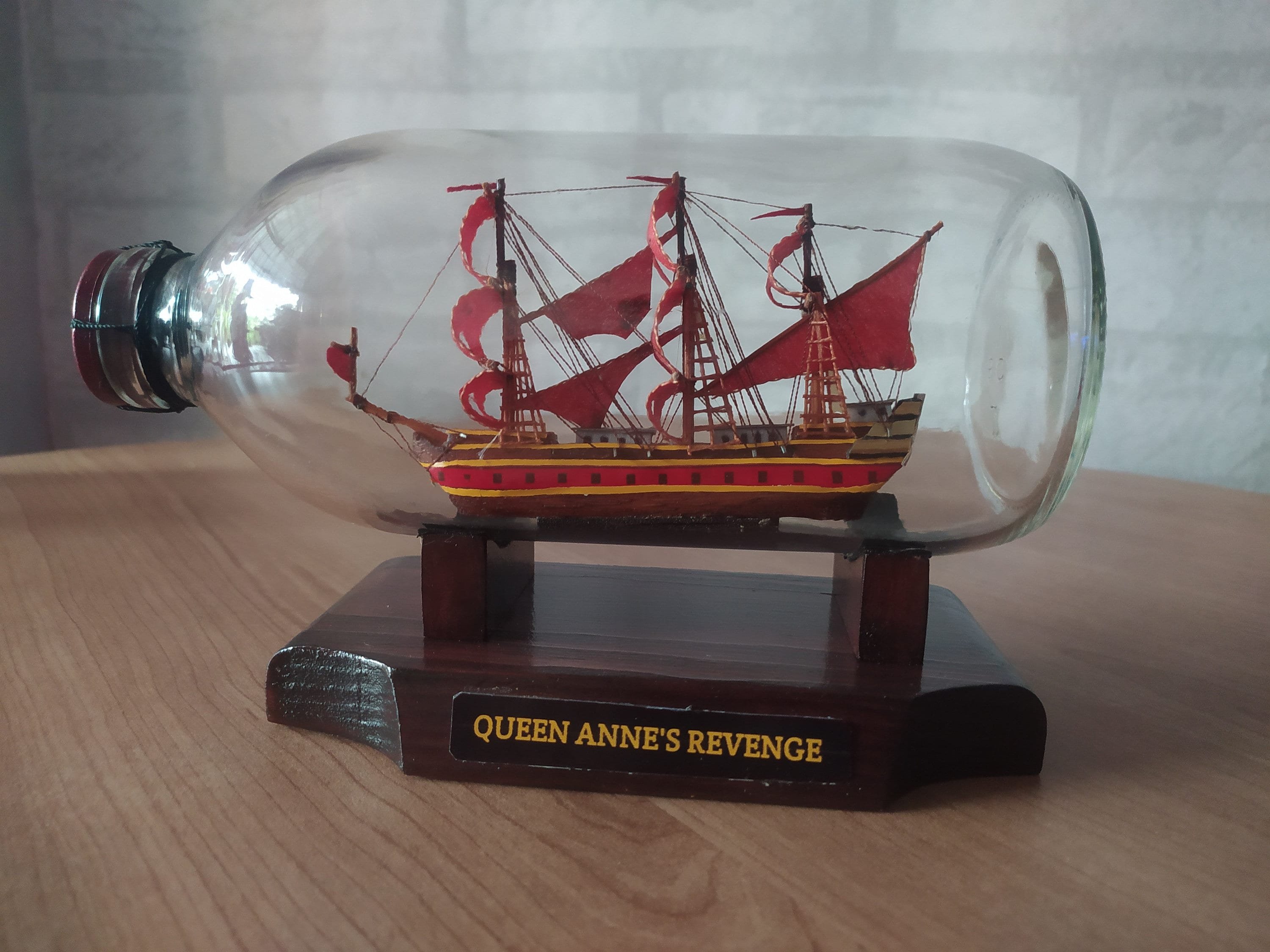 Queen Anne Revenge Ship in a Bottle, Miniature Pirates Ship Gift for ...