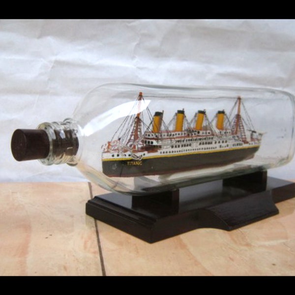 Legendary Titanic Ship in a bottle or Britanic ship in a bottle miniature classic gifts for father's day, gifts for birthday