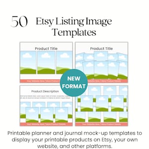Etsy Listings Mockup Template | Printable Planner Journal Mock up Template for Etsy Listings | Printable Product Mockups