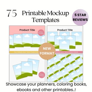 Druckbare Artikelbilder für Etsy | Canva Mockup Template | 75 Canva Listing Templates | Etsy Angebot Mockup Bundle | 8,5X11 Mockup Bundle