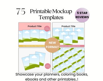 Printable Listing Images for Etsy | Canva Mockup Template | 75 Canva Listing Templates | Etsy Listing Mockup Bundle | 8.5X11 Mockup Bundle