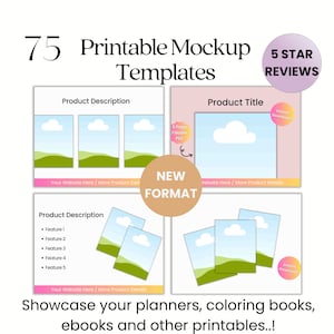 Druckbare Artikelbilder für Etsy | Canva Mockup Template | 70+ Canva Listing Vorlagen | Etsy Angebot Mockup Bundle | 8,5X11 Mockup Bundle