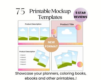 Printable Listing Images for Etsy | Canva Mockup Template | 70+ Canva Listing Templates | Etsy Listing Mockup Bundle | 8.5X11 Mockup Bundle