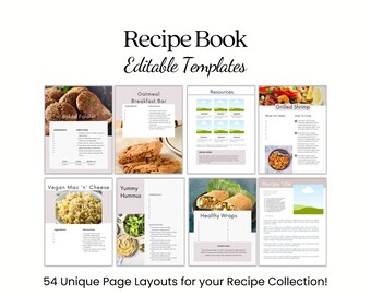 Recipe Book Templates | Cookbook Template | Editable Canva eBook Bundle | Recipe Card | Editable Lead Magnet Recipe Book | Ebook Template