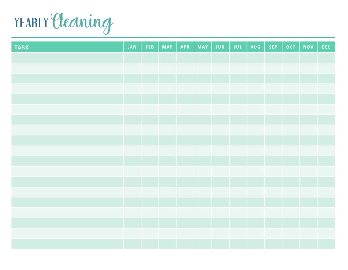 Cleaning Tracker Printable Cleaning Planner 37 pages Etsy