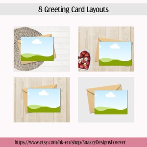 Canva Greeting Card Mockup Bundle | Horizontal Card Mock-up | 5x7 Landscape Card Mock ups | Boho Greeting Card Mockup | Canva Mockup image 3