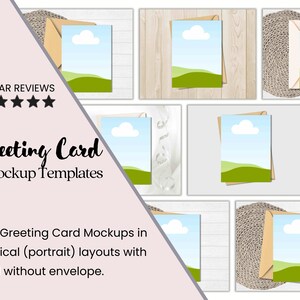 Canva Grußkarte Mockup Bundle | Einladung Mockup | 13x18 Porträt Karte Mock Ups | Bearbeitbar in Canva | Leinwand Mockup | Etsy-Angebotsbilder