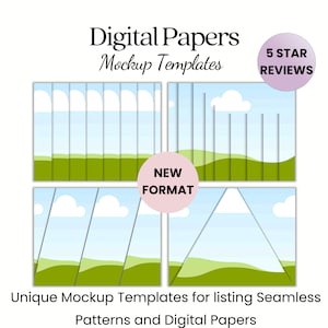 Digital Papers Mockup Bundle | 10 Unique Templates for Listing Digital Papers with Shadow Effect | Editable Canva Template Designs