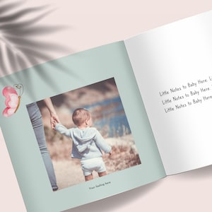 Editable Album Template for Newborn Photography Baby Book | Album Template in Canva | Gender Neutral Photo Album for Baby&#39;s First Year