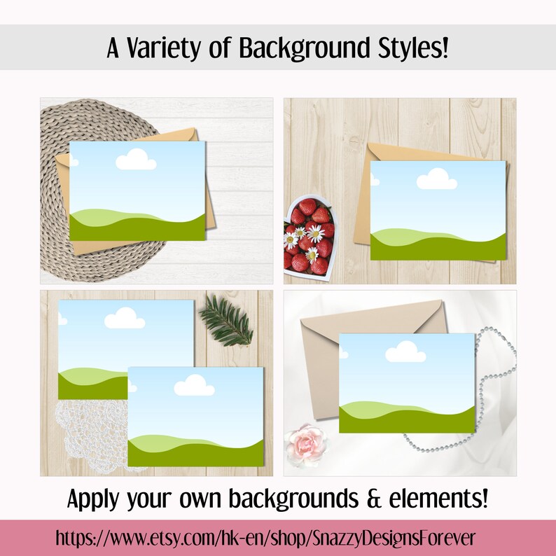 Canva Greeting Card Mockup Bundle | Horizontal Card Mock-up | 5x7 Landscape Card Mock ups | Boho Greeting Card Mockup | Canva Mockup image 7
