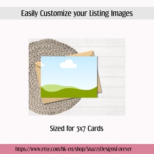 Canva Greeting Card Mockup Bundle | Horizontal Card Mock-up | 5x7 Landscape Card Mock ups | Boho Greeting Card Mockup | Canva Mockup image 6