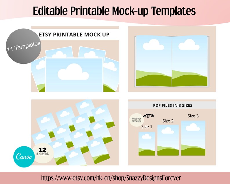 Etsy Listings Mockup Template Printable Planner Journal Mock - Etsy UK