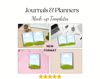 Canva Journal & Planners Mockup Template | Printable Planner Journal Mock up Template for Etsy Listings | Canva Mockups | Journal Mockups
