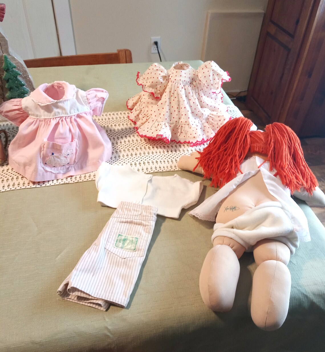 red fuzzy cabbage patch doll