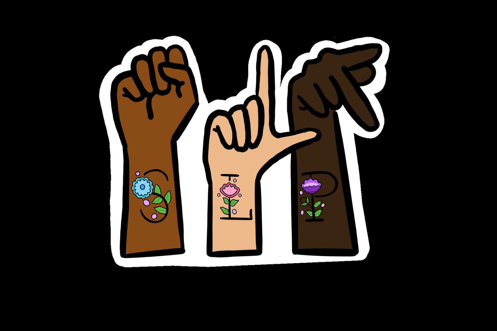 SLP Flower Sign Language Sticker Etsy