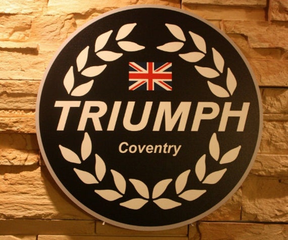 Jolie Enseigne Plaque Décorative Garage Triumph | Diamètre 45 cm