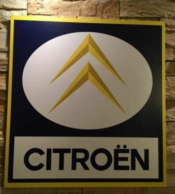 Enseigne Plaque Décorative Citroen Logo Époque 1966 à 1984 | 37 cm X 40cm