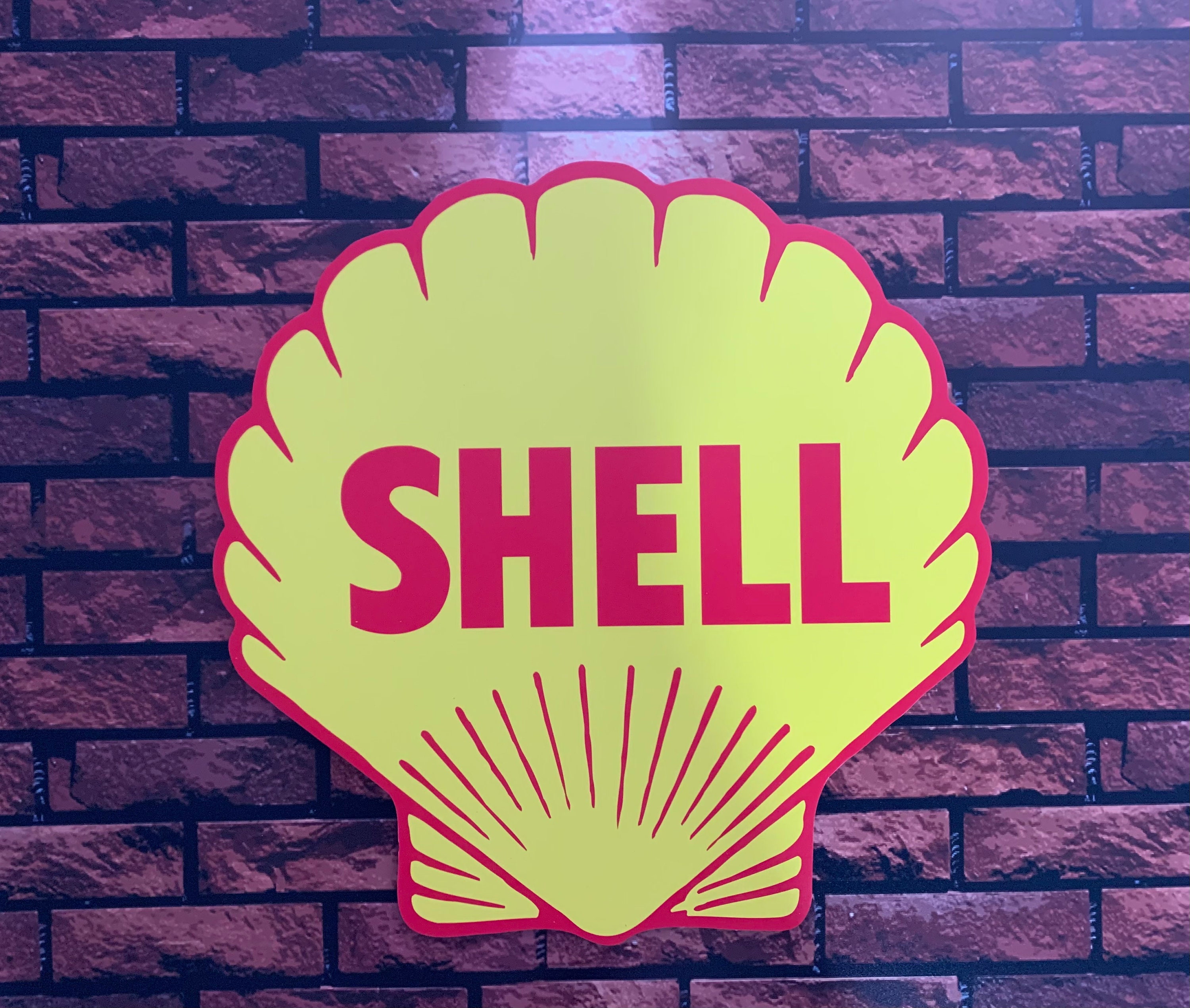 Enseigne Plaque Décorative Shell Vintage Look Année 1955 | 50 cm X 50 cm