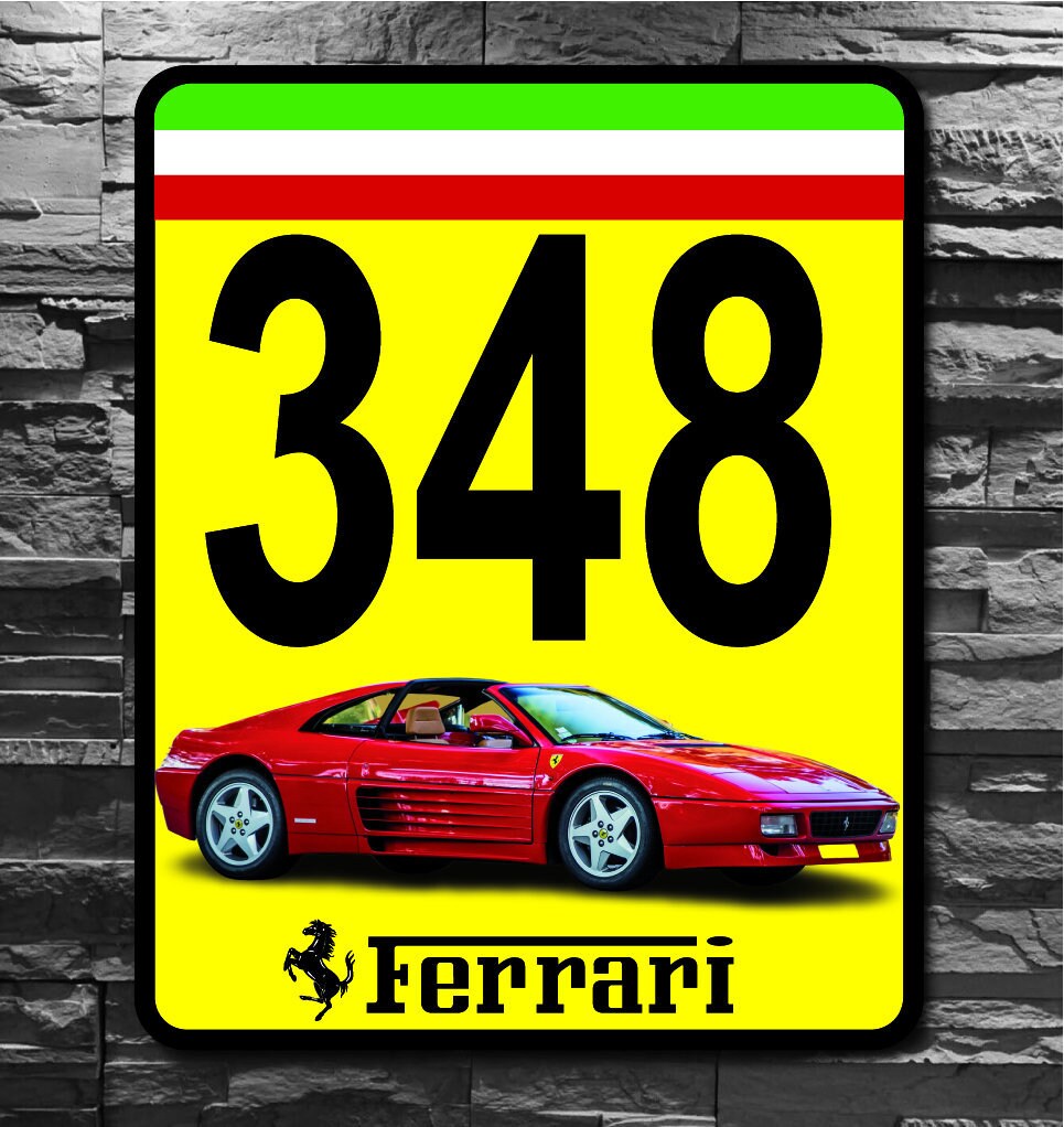 Tableau Parking Only Ferrari 348