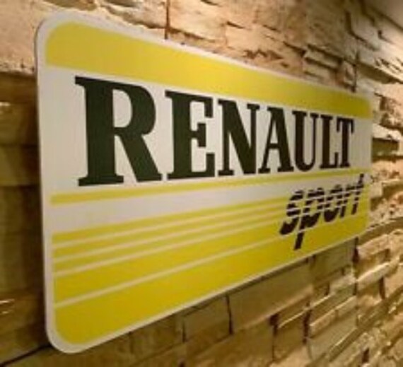 Enseigne Plaque Décorative Logo Renault Sport Vintage Look Xl Size