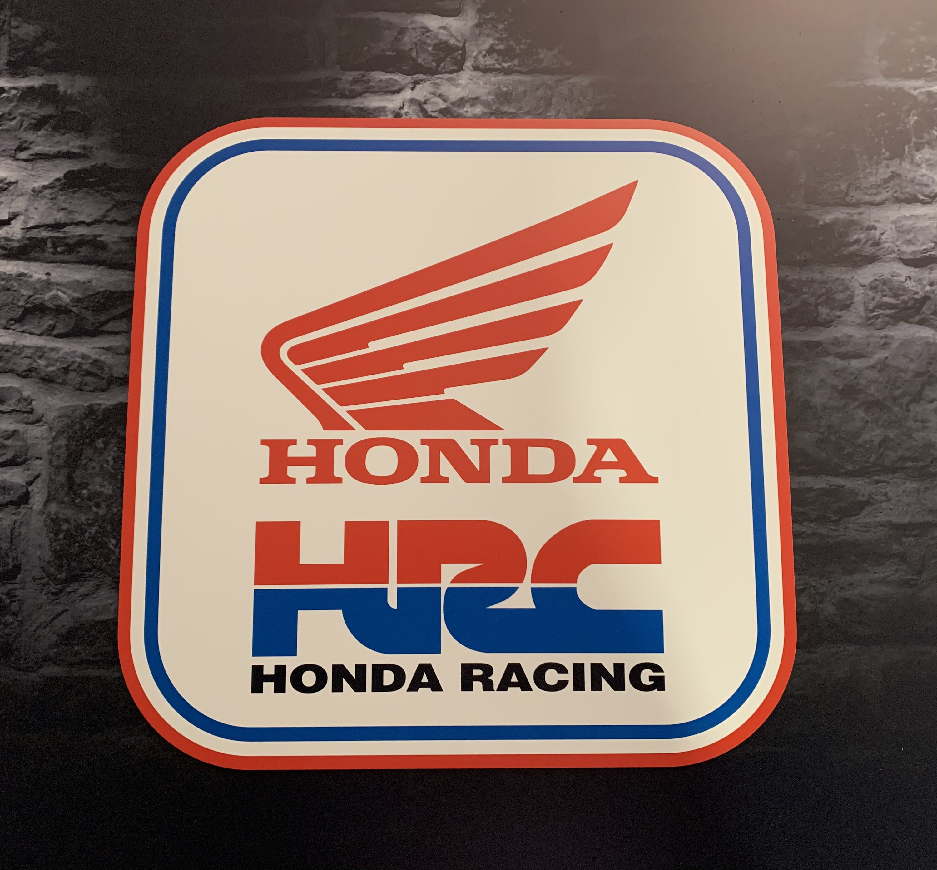 Enseigne Plaque Décorative Moto Honda Hrc | 50 cm X 50 cm