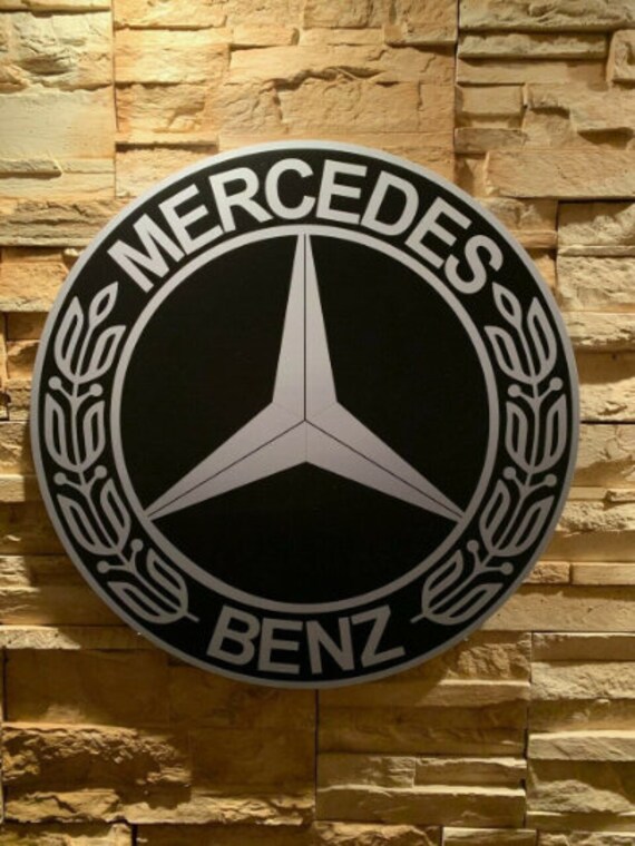 Enseigne Plaque Décorative Mercedes | Diamètre 40 cm