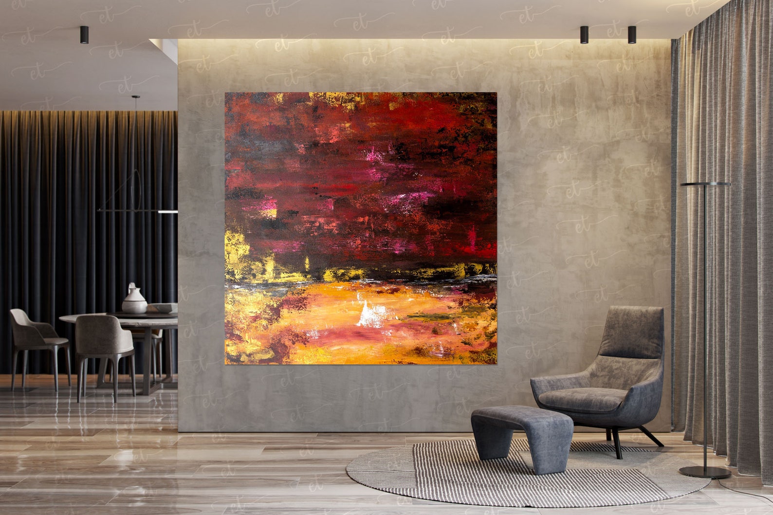 Abstract Acrylic Painting Living Room Wall Art Original | Etsy