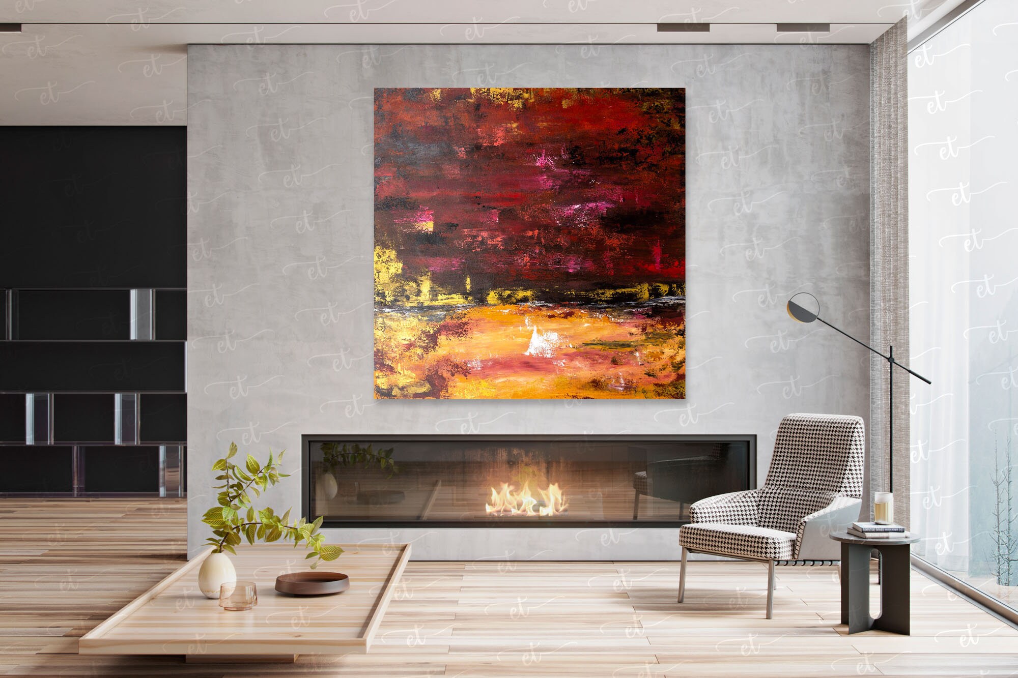 Abstract Acrylic Painting Living Room Wall Art Original | Etsy