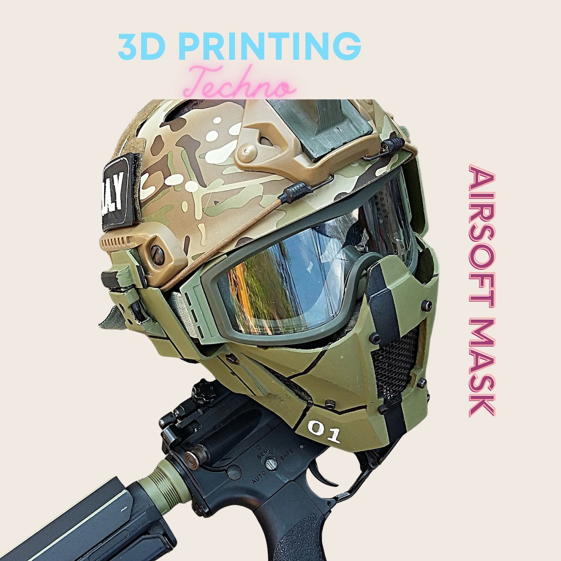 Airsoft Mask STL 3D Model Premium Models STL File Cosplay Etsy