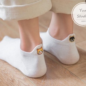 Chaussettes taille unique pour les femmes amoureuses des chats - chaussette d’été - patte de chat mignonne cadeau mignon pour ses chaussettes de maison