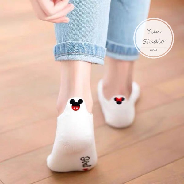 One size socks for women micky lover - summer sock -  cute gift for her house socks